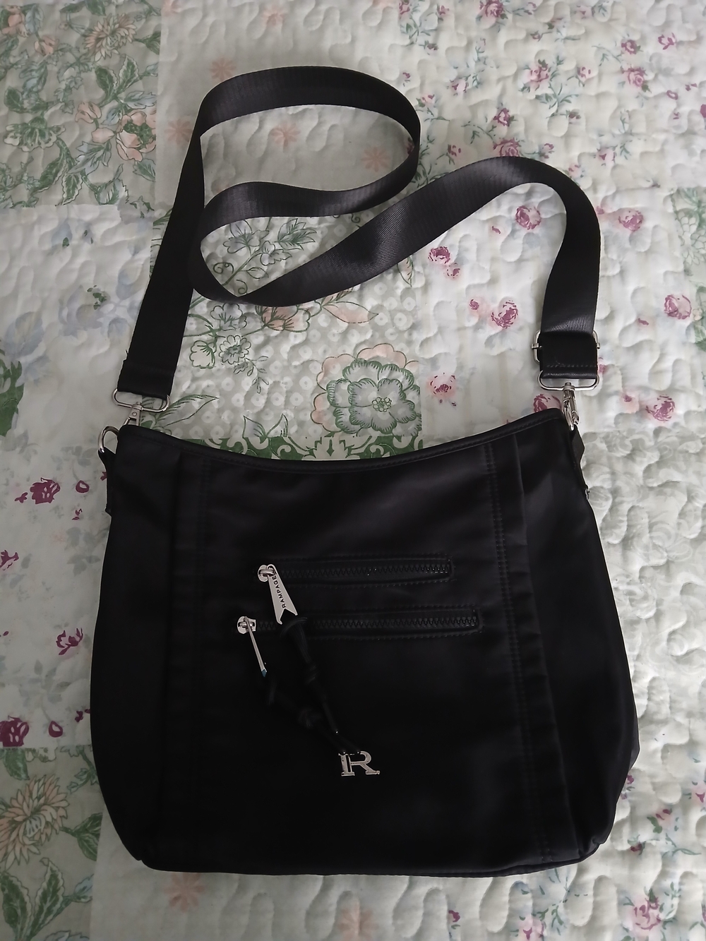 Rampage Black Nylon Crossbody Bag